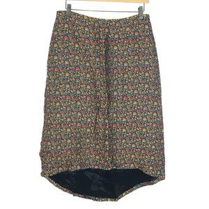 Womens Size 10 Amy Rigg Multicolor Silk Brocade Hi Lo Midi Skirt